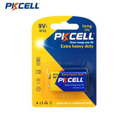 PKCELL 6F22 9V Carbon Battery Extra Heavy Duty Battery - Image 1