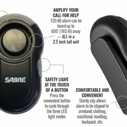 PERSONAL ALARM WITH LED LIGHT - BLACK - Image 2