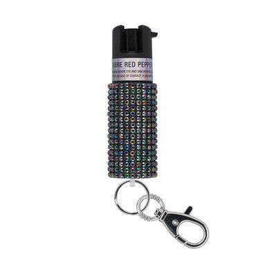 SABRE Pepper Spray White Jewelled Key Ring