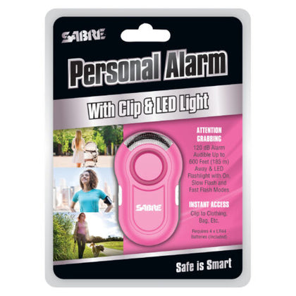 PERSONAL ALARM WITH LED LIGHT - PINK - Image 1