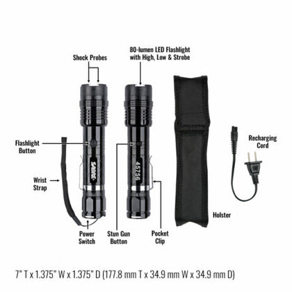 1.139 uC STUN GUN W/FLASHLIGHT & HOLSTER - Image 2