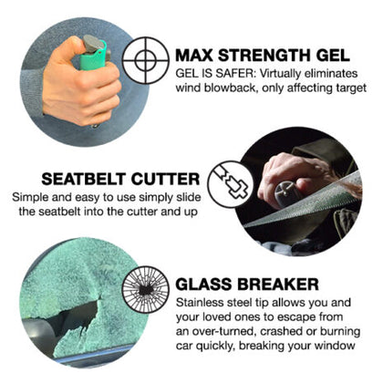 SAFE ESCAPE TOOL PEPPER GEL/BELT CUTTER - MINT - Image 2