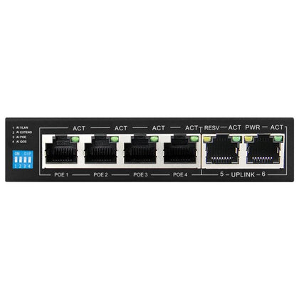 Scoop 6 Port Fast Ethernet 4 AI PoE 60W Switch - Image 2
