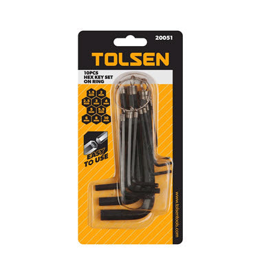 TOL20051 - 10Pcs hex key set on ring